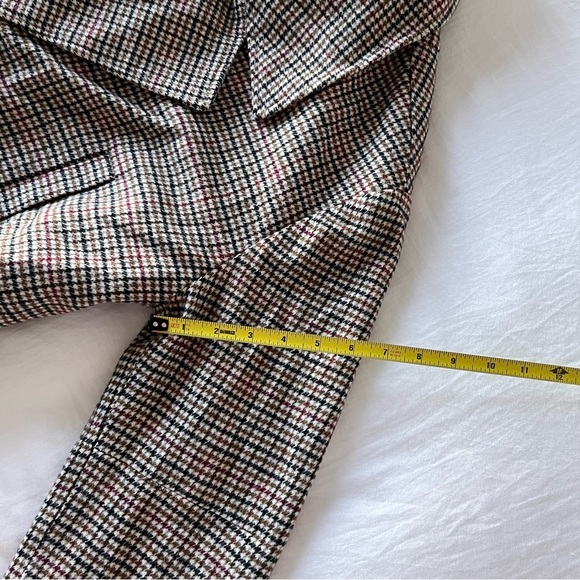 Long Plaid Checked Checkered Coat Trench Jacket Dry Cleaned Suitable For Work - Picture 16 of 16